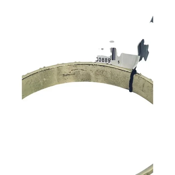 Pair Of Graziano Gold Tone Bangle Bracelets - Coral And White (6211) - Picture 6 of 6